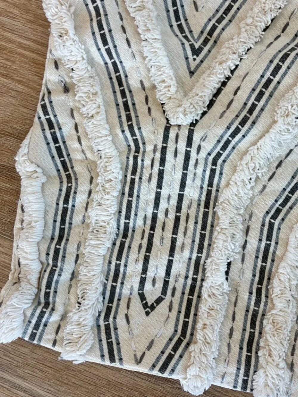 Celerie Kemble Throw Pillow Covers Set of 2 Geometric Fringe 18x18 Square